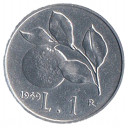 1949 - 1 lira Italia arancia Q/Fdc